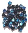50 3x9mm Matte Black AB Flower Spacer Beads